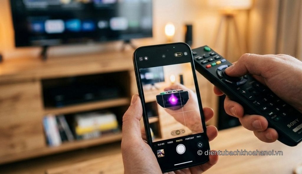 Kiểm tra đèn hồng ngoại điều khiển tivi bằng camera điện thoại